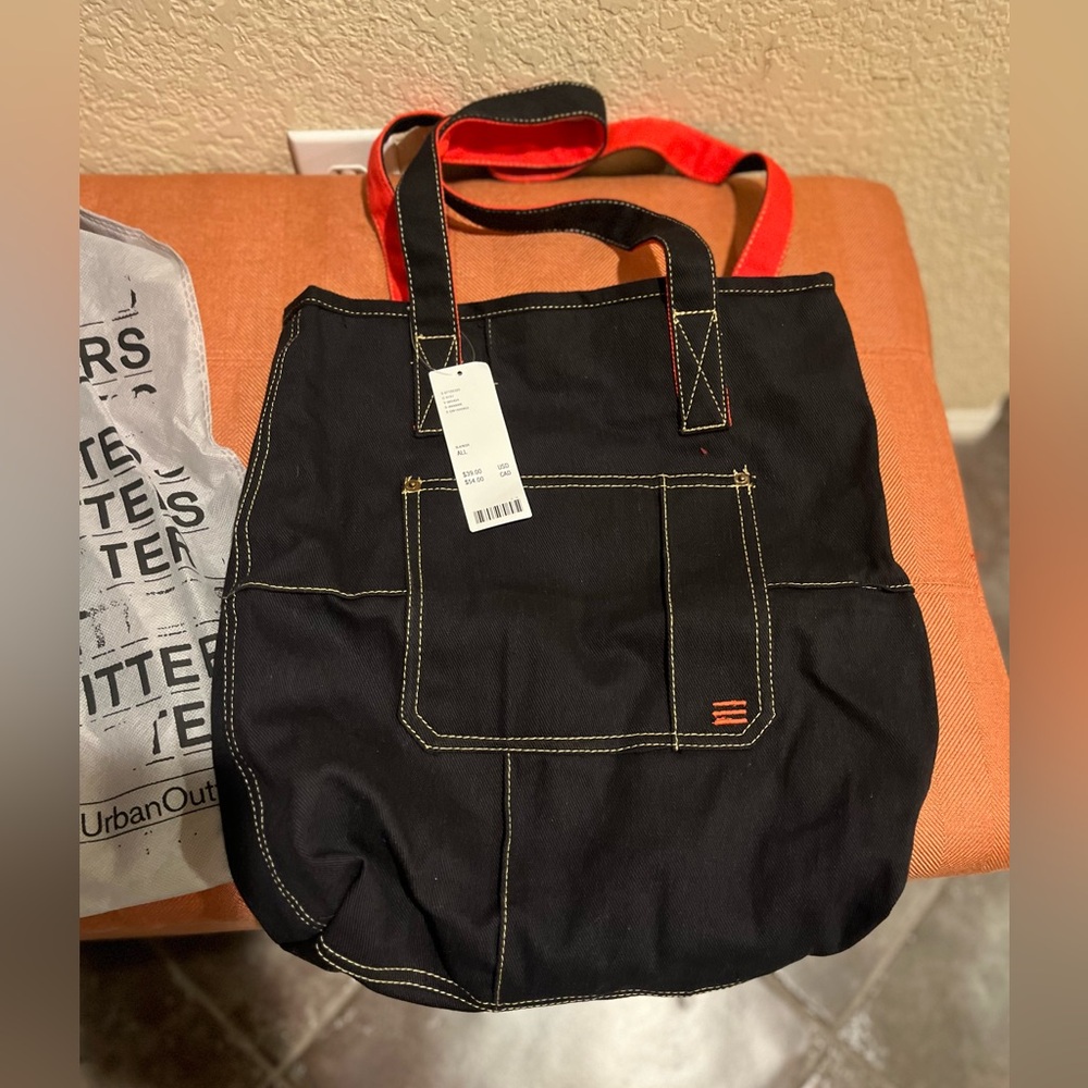 Urban Outfitters Black Tote with Red Handles